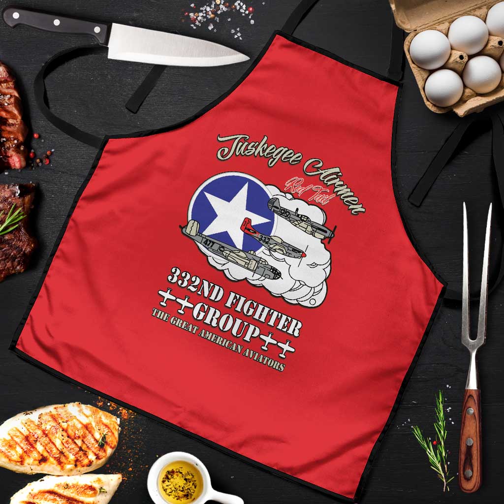 Tuskegee Airmen WWII Heroes Apron The Great American Aviators Red Art - Wonder Print Shop