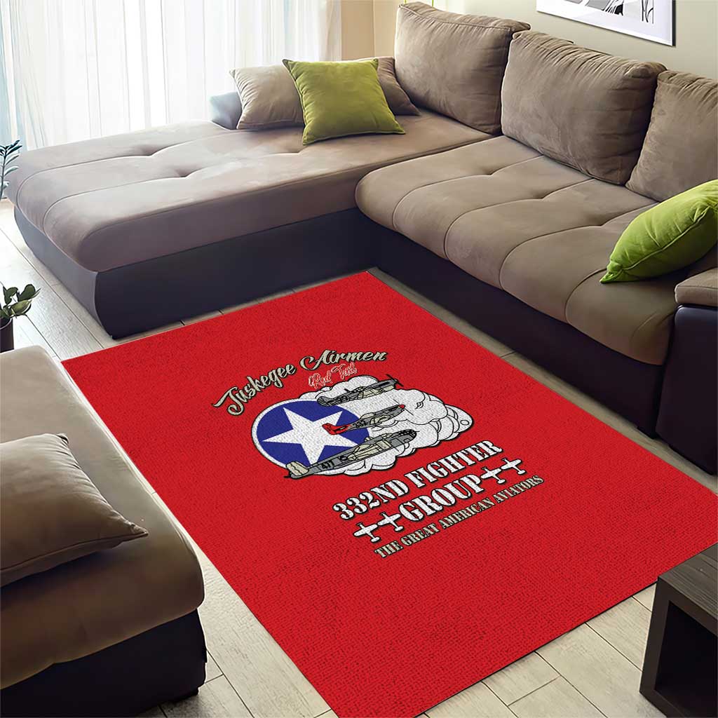 Tuskegee Airmen WWII Heroes Area Rug The Great American Aviators Red Art - Wonder Print Shop