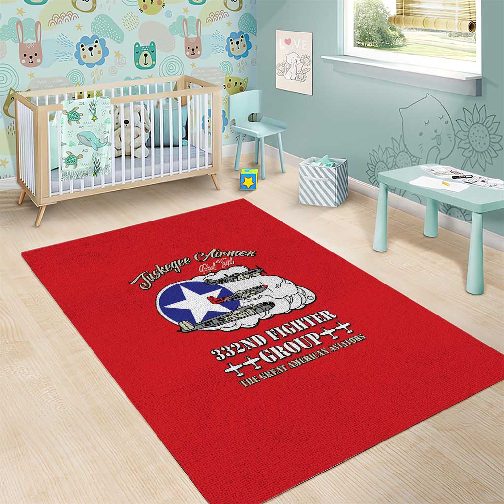 Tuskegee Airmen WWII Heroes Area Rug The Great American Aviators Red Art - Wonder Print Shop