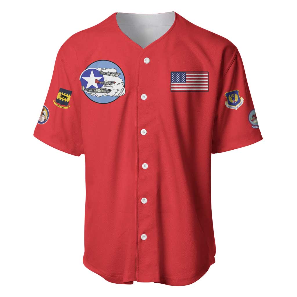 Tuskegee Airmen WWII Heroes Baseball Jersey The Great American Aviators Red Art - Wonder Print Shop
