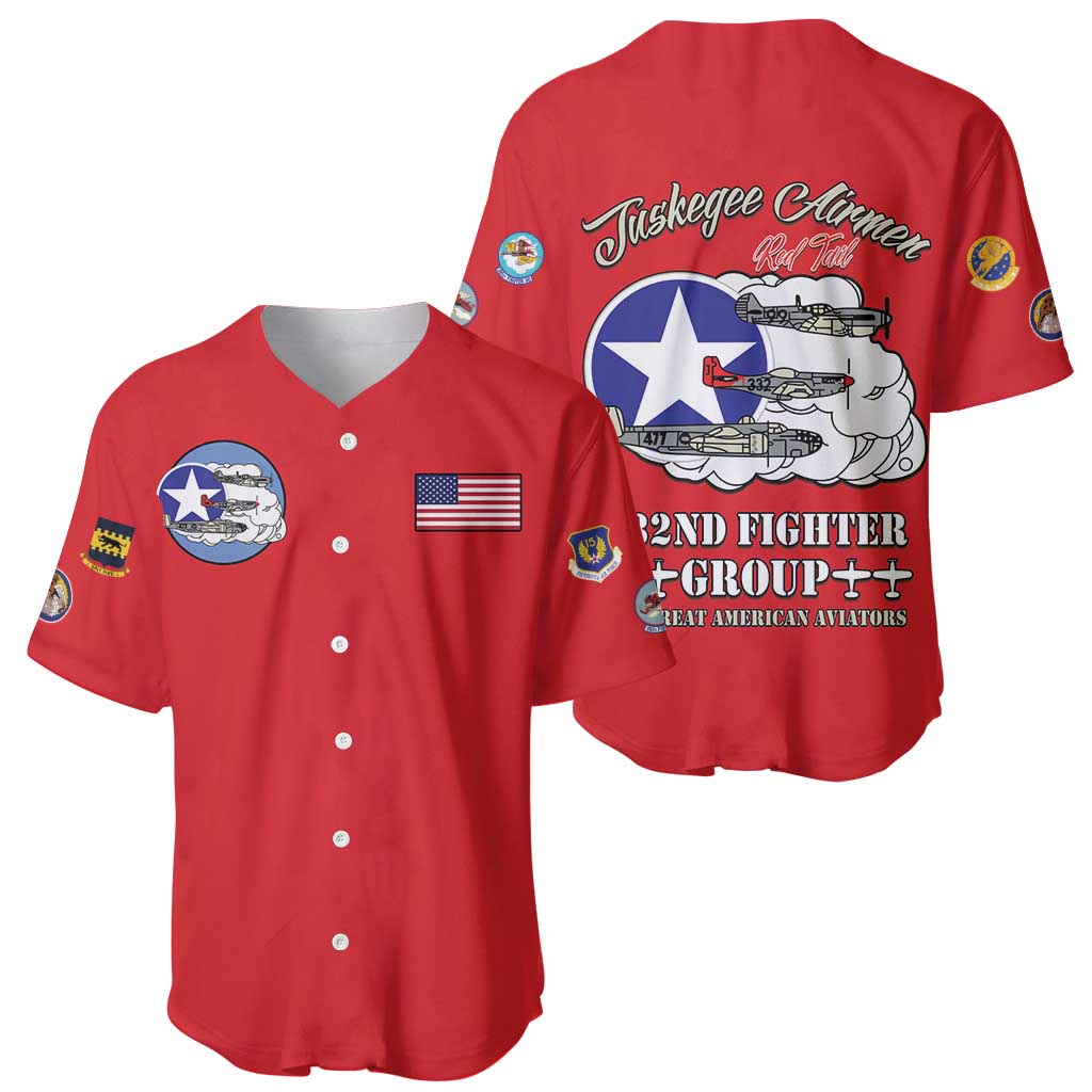 Tuskegee Airmen WWII Heroes Baseball Jersey The Great American Aviators Red Art - Wonder Print Shop