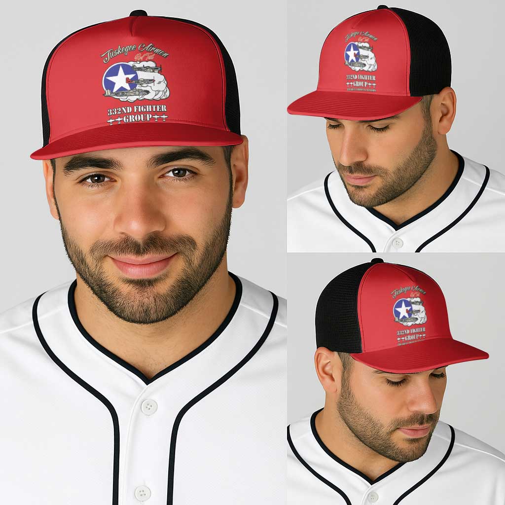 Tuskegee Airmen WWII Heroes Baseball Net Cap The Great American Aviators Red Art - Wonder Print Shop