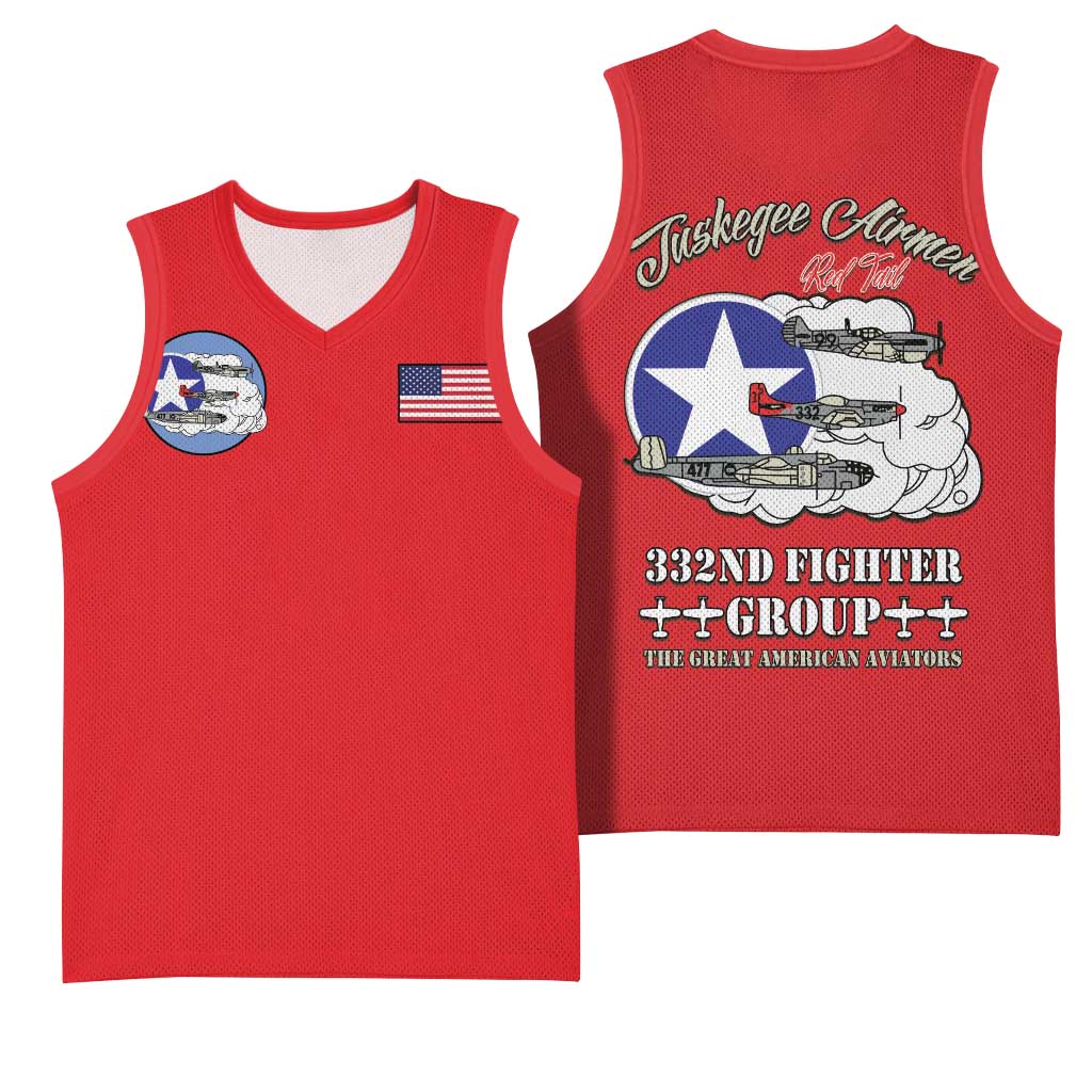 Tuskegee Airmen WWII Heroes Basketball Jersey The Great American Aviators Red Art - Wonder Print Shop