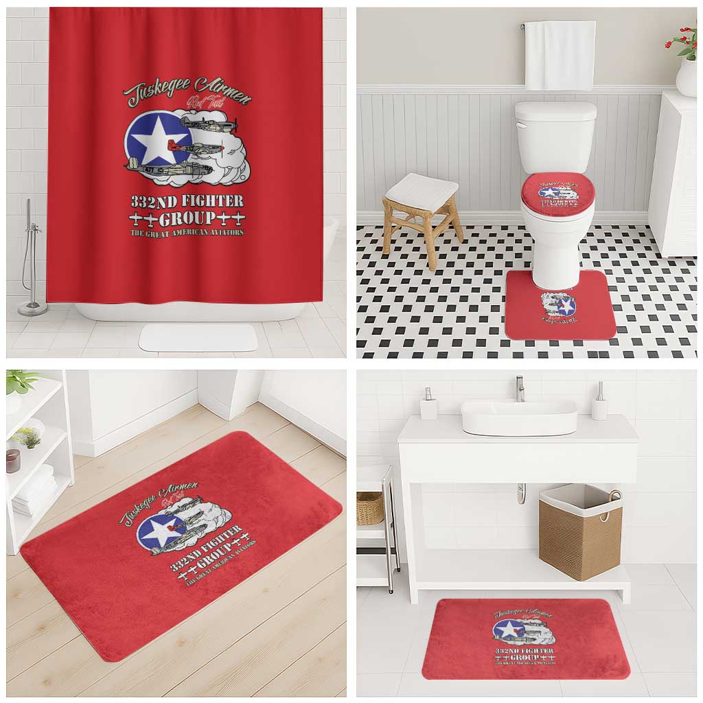 Tuskegee Airmen WWII Heroes Bathroom Set The Great American Aviators Red Art - Wonder Print Shop
