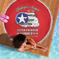 Tuskegee Airmen WWII Heroes Beach Blanket The Great American Aviators Red Art - Wonder Print Shop