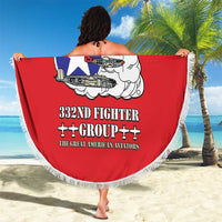 Tuskegee Airmen WWII Heroes Beach Blanket The Great American Aviators Red Art - Wonder Print Shop
