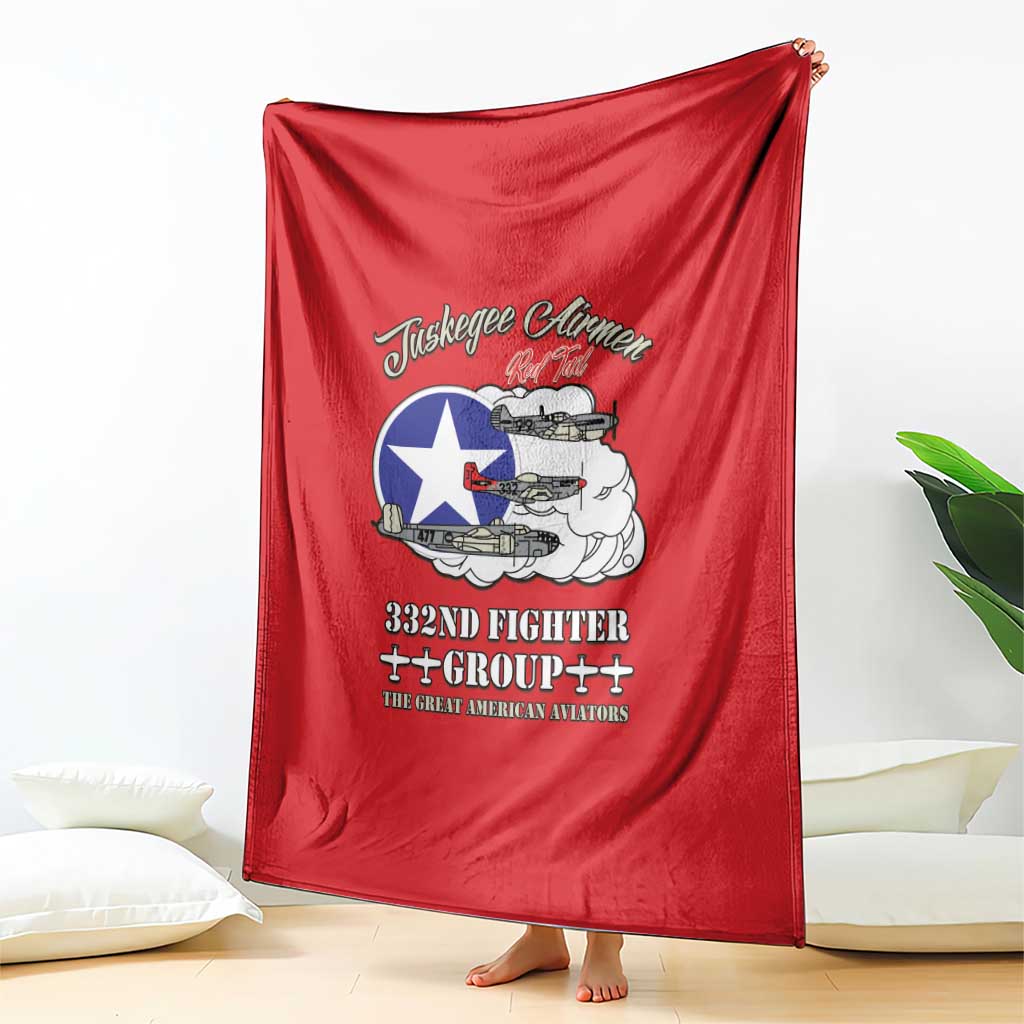 Tuskegee Airmen WWII Heroes Blanket The Great American Aviators Red Art - Wonder Print Shop
