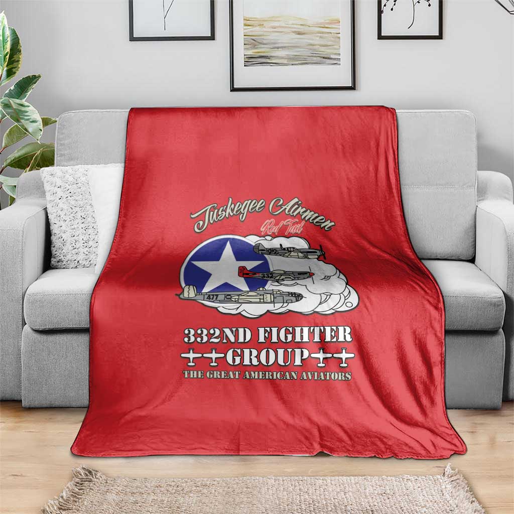 Tuskegee Airmen WWII Heroes Blanket The Great American Aviators Red Art - Wonder Print Shop