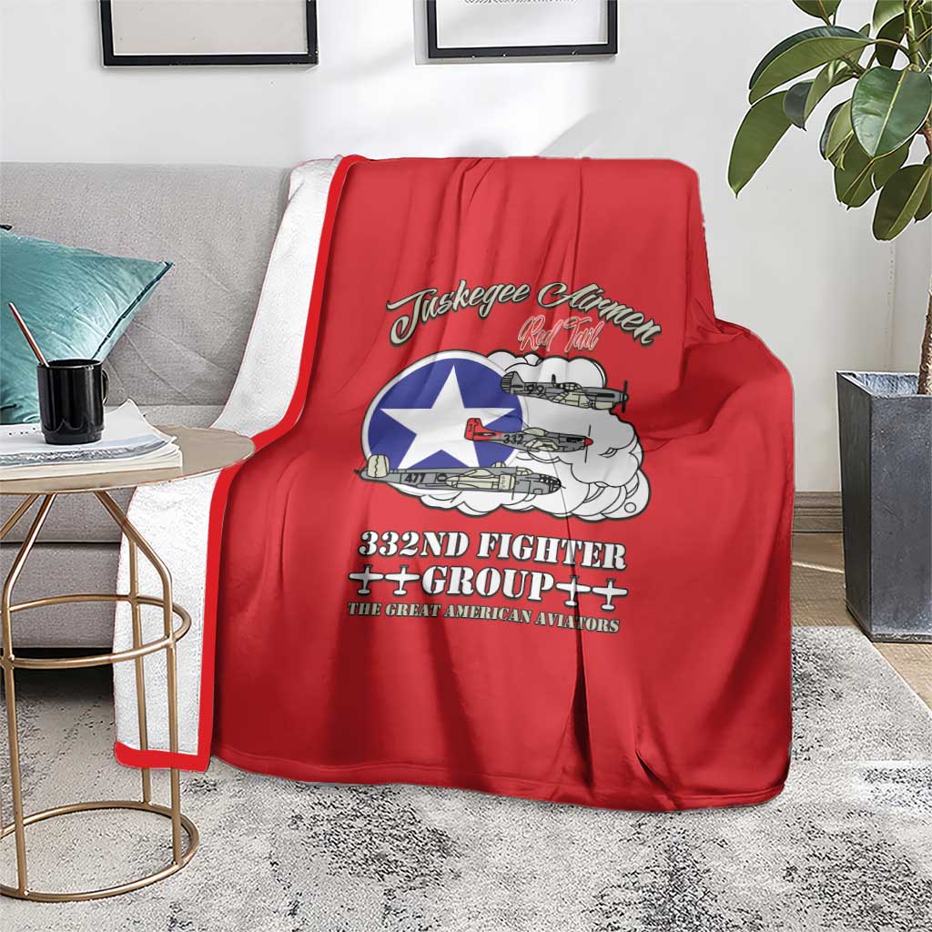 Tuskegee Airmen WWII Heroes Blanket The Great American Aviators Red Art - Wonder Print Shop