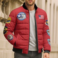 Tuskegee Airmen WWII Heroes Bomber Puffer Jacket The Great American Aviators Red Art - Wonder Print Shop