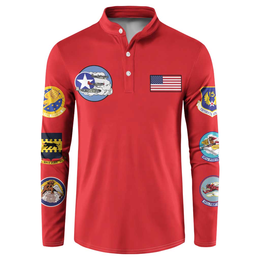 Tuskegee Airmen WWII Heroes Button Sweatshirt The Great American Aviators Red Art - Wonder Print Shop
