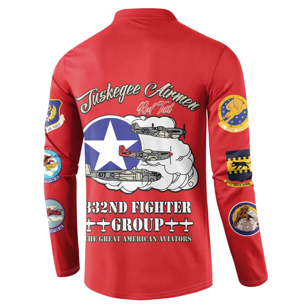 Tuskegee Airmen WWII Heroes Button Sweatshirt The Great American Aviators Red Art - Wonder Print Shop