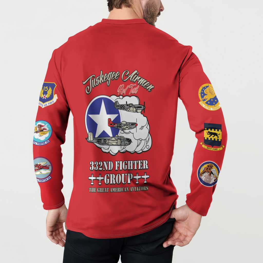 Tuskegee Airmen WWII Heroes Button Sweatshirt The Great American Aviators Red Art - Wonder Print Shop