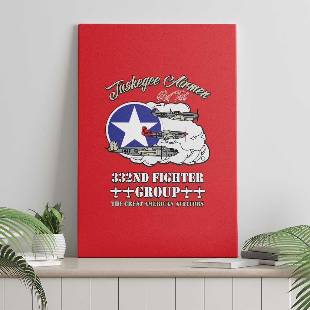 Tuskegee Airmen WWII Heroes Canvas Wall Art The Great American Aviators Red Art - Wonder Print Shop
