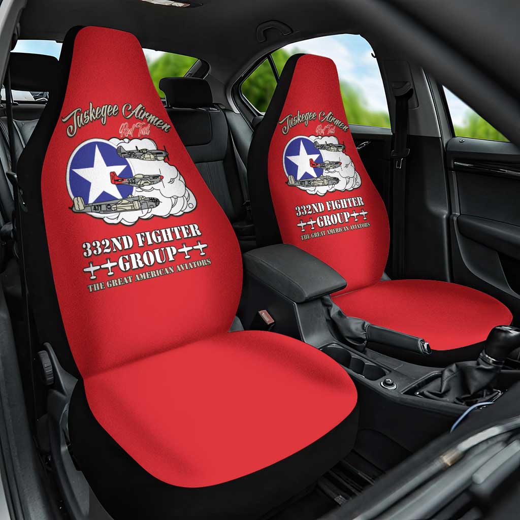 Tuskegee Airmen WWII Heroes Car Seat Cover The Great American Aviators Red Art - Wonder Print Shop