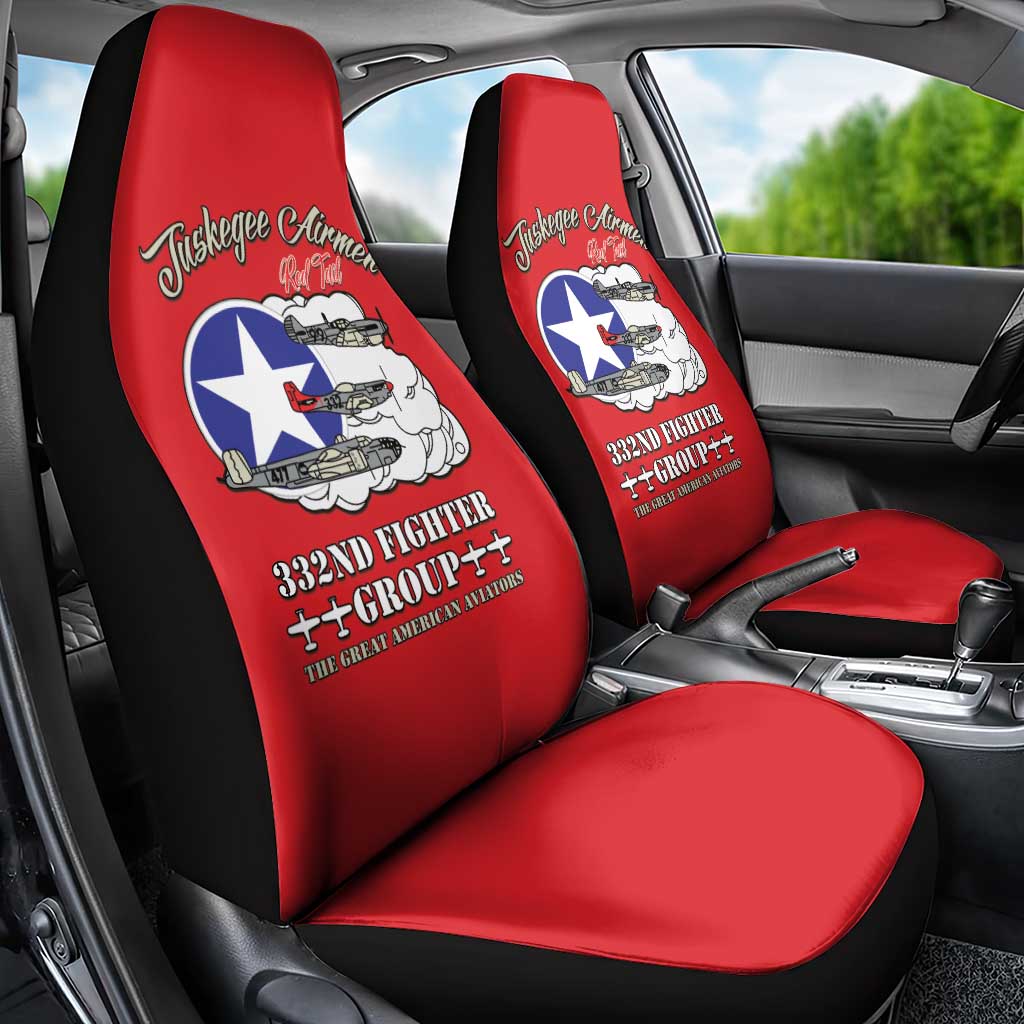 Tuskegee Airmen WWII Heroes Car Seat Cover The Great American Aviators Red Art - Wonder Print Shop