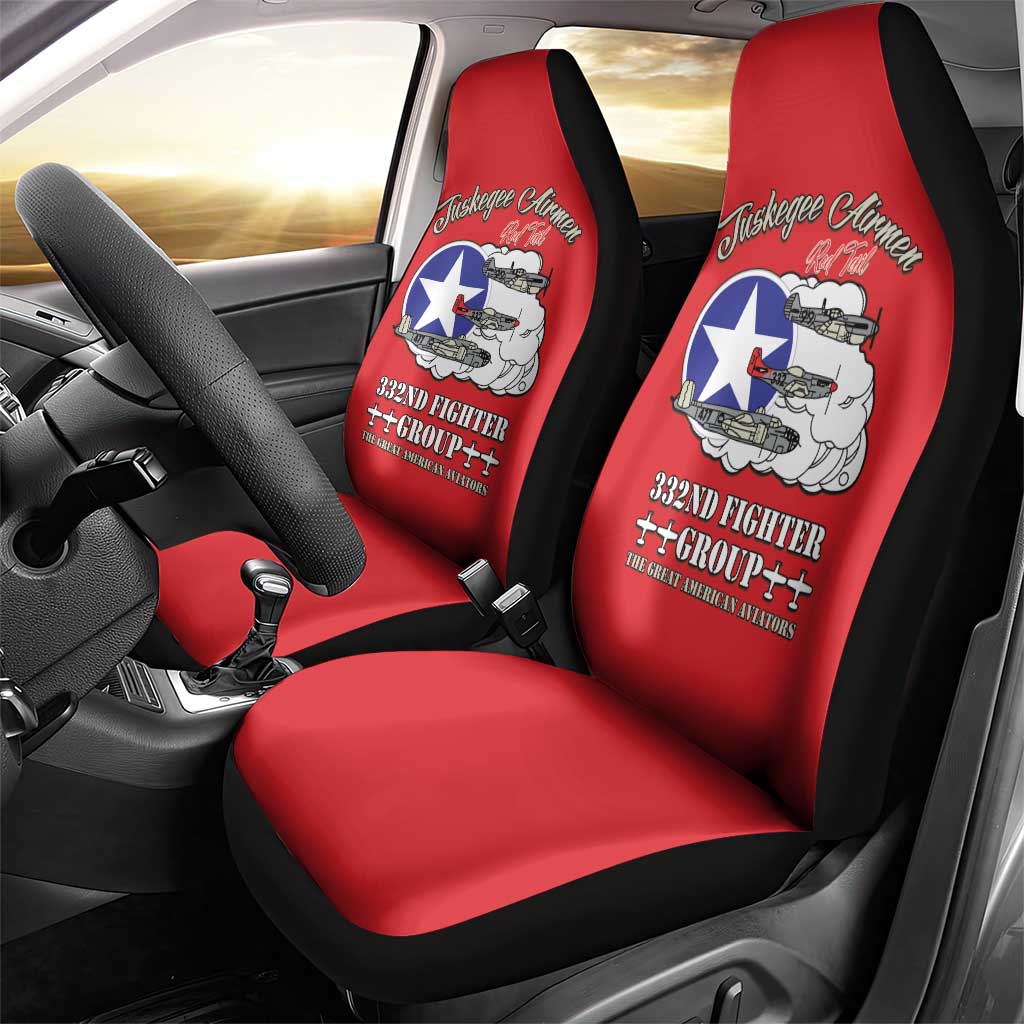 Tuskegee Airmen WWII Heroes Car Seat Cover The Great American Aviators Red Art - Wonder Print Shop
