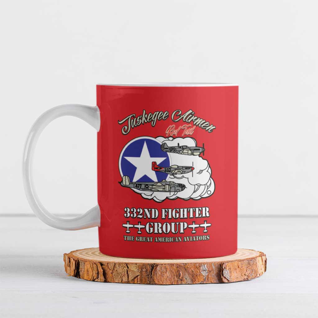 Tuskegee Airmen WWII Heroes Ceramic Mug The Great American Aviators Red Art - Wonder Print Shop