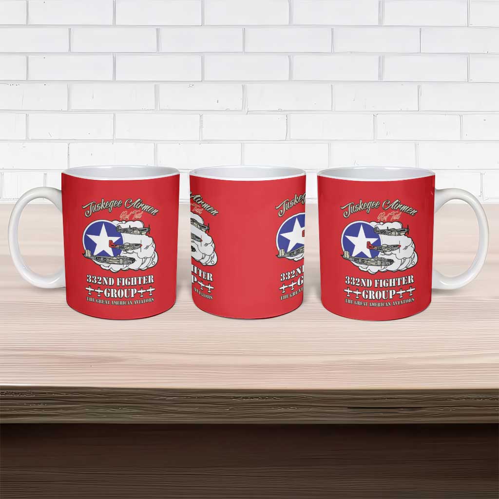 Tuskegee Airmen WWII Heroes Ceramic Mug The Great American Aviators Red Art - Wonder Print Shop
