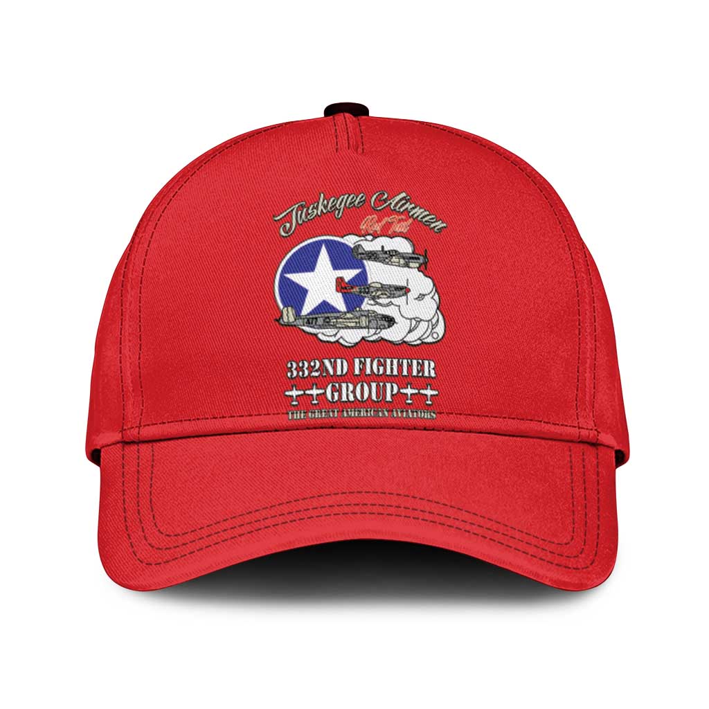 Tuskegee Airmen WWII Heroes Classic Cap The Great American Aviators Red Art - Wonder Print Shop