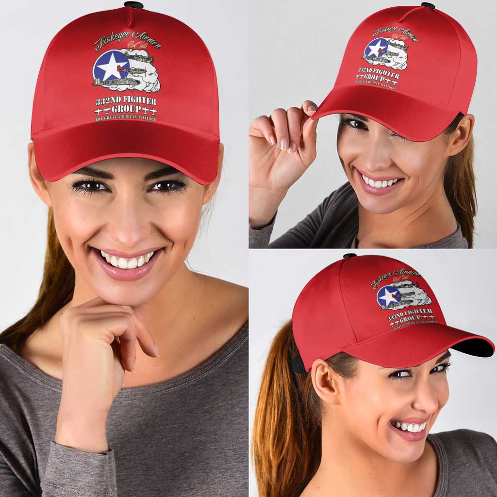 Tuskegee Airmen WWII Heroes Classic Cap The Great American Aviators Red Art - Wonder Print Shop