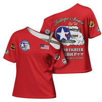 Tuskegee Airmen WWII Heroes Cross Shoulder Shirt The Great American Aviators Red Art - Wonder Print Shop