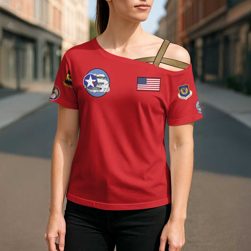 Tuskegee Airmen WWII Heroes Cross Shoulder Shirt The Great American Aviators Red Art - Wonder Print Shop