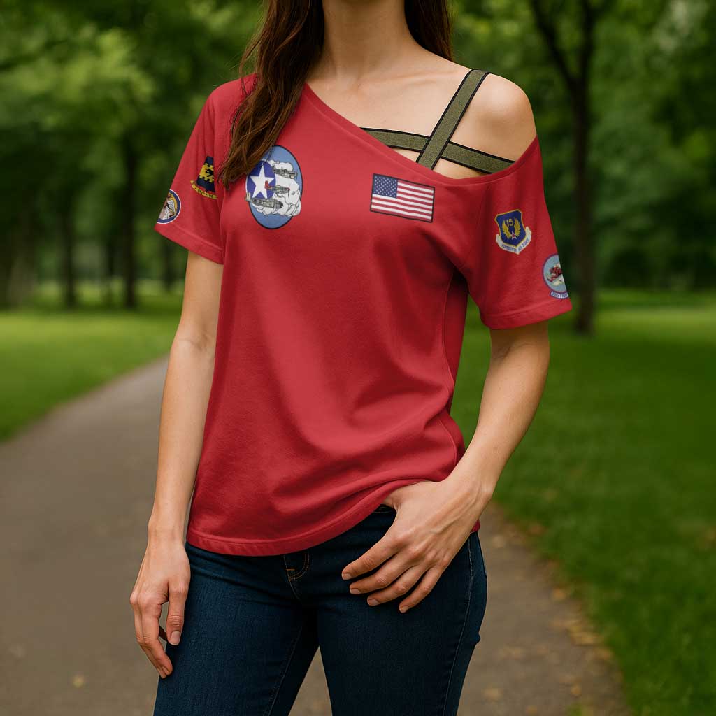 Tuskegee Airmen WWII Heroes Cross Shoulder Shirt The Great American Aviators Red Art - Wonder Print Shop