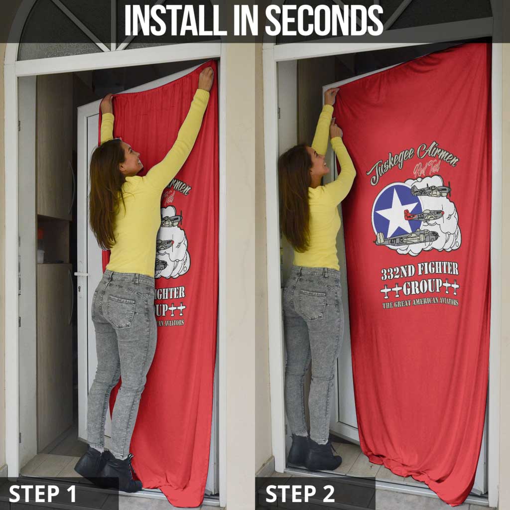 Tuskegee Airmen WWII Heroes Door Cover The Great American Aviators Red Art - Wonder Print Shop