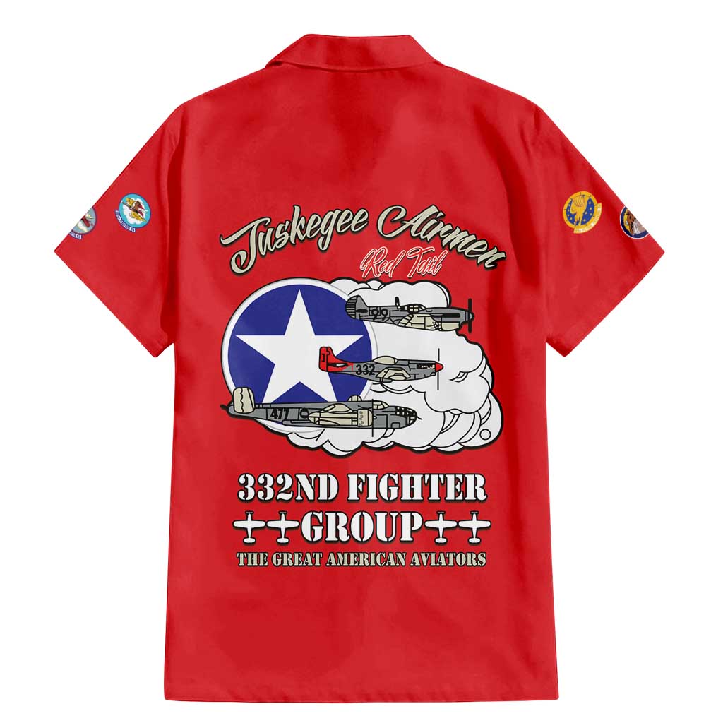 Tuskegee Airmen WWII Heroes Family Matching Mermaid Dress and Hawaiian Shirt The Great American Aviators Red Art - Wonder Print Shop