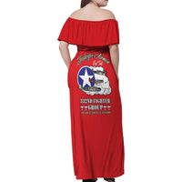 Tuskegee Airmen WWII Heroes Family Matching Off Shoulder Maxi Dress and Hawaiian Shirt The Great American Aviators Red Art - Wonder Print Shop