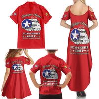 Tuskegee Airmen WWII Heroes Family Matching Summer Maxi Dress and Hawaiian Shirt The Great American Aviators Red Art - Wonder Print Shop