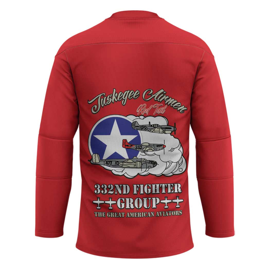 Tuskegee Airmen WWII Heroes Hockey Jersey The Great American Aviators Red Art - Wonder Print Shop