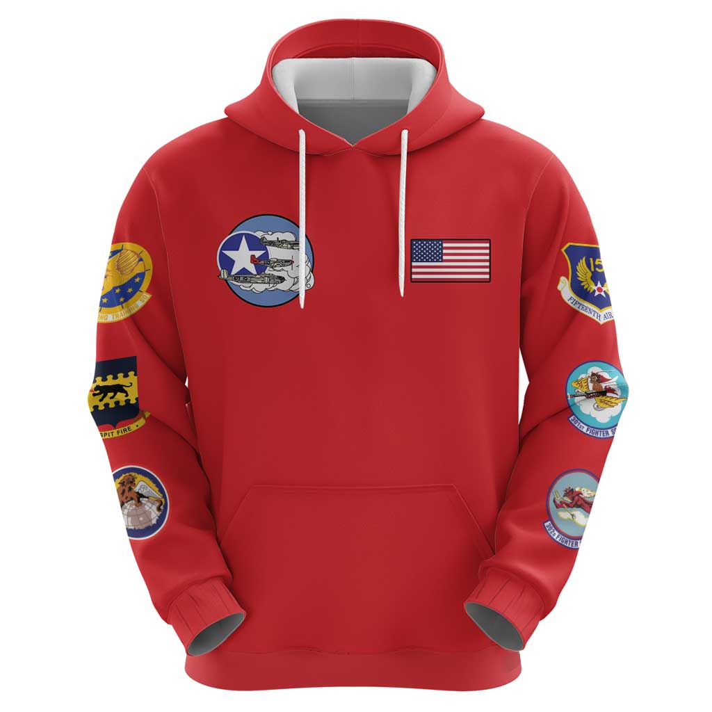 Tuskegee Airmen WWII Heroes Hoodie The Great American Aviators Red Art - Wonder Print Shop