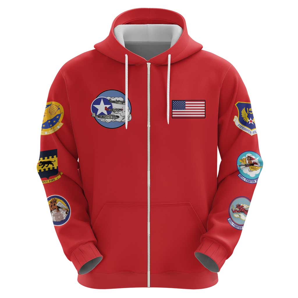 Tuskegee Airmen WWII Heroes Hoodie The Great American Aviators Red Art - Wonder Print Shop