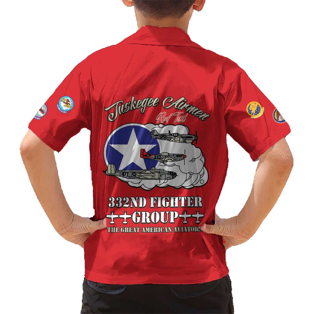 Tuskegee Airmen WWII Heroes Kid Hawaiian Shirt The Great American Aviators Red Art - Wonder Print Shop