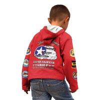 Tuskegee Airmen WWII Heroes Kid Hoodie The Great American Aviators Red Art - Wonder Print Shop