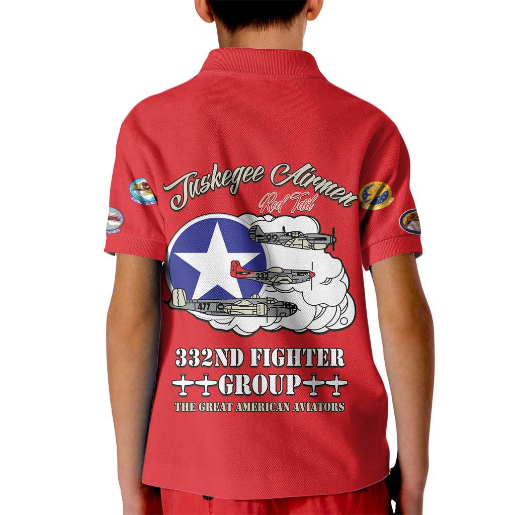 Tuskegee Airmen WWII Heroes Kid Polo Shirt The Great American Aviators Red Art - Wonder Print Shop