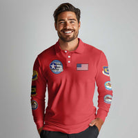 Tuskegee Airmen WWII Heroes Long Sleeve Polo Shirt The Great American Aviators Red Art - Wonder Print Shop