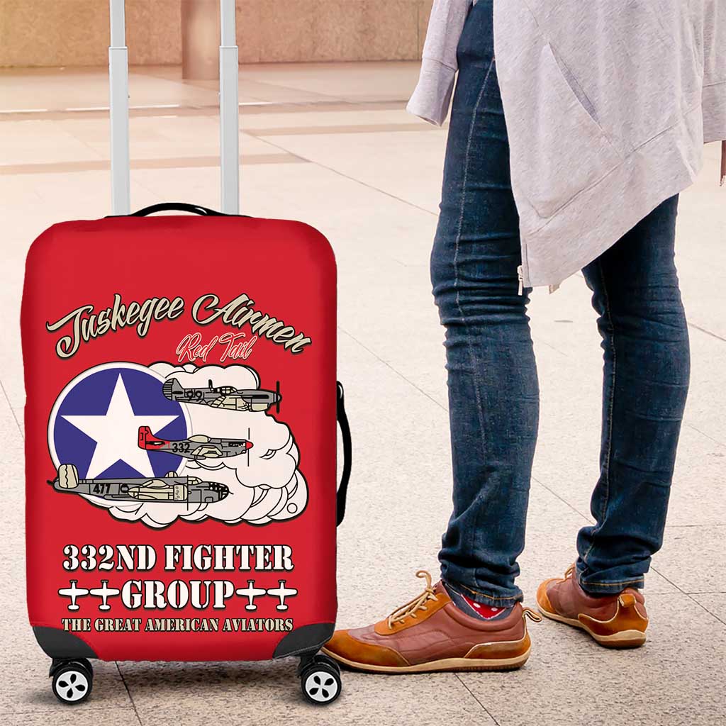 Tuskegee Airmen WWII Heroes Luggage Cover The Great American Aviators Red Art - Wonder Print Shop