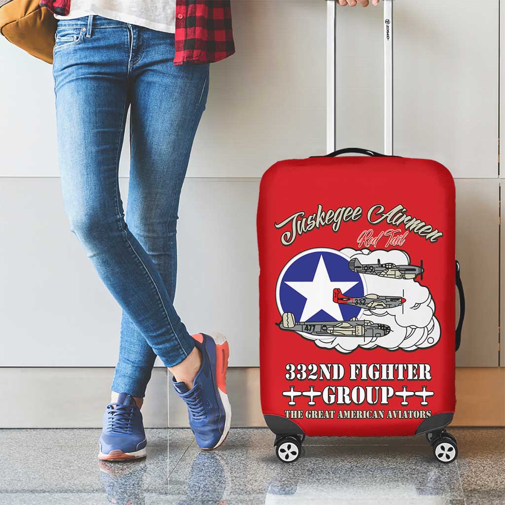 Tuskegee Airmen WWII Heroes Luggage Cover The Great American Aviators Red Art - Wonder Print Shop