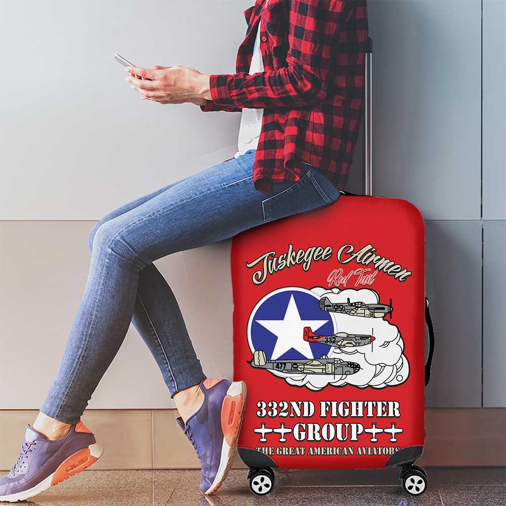 Tuskegee Airmen WWII Heroes Luggage Cover The Great American Aviators Red Art - Wonder Print Shop