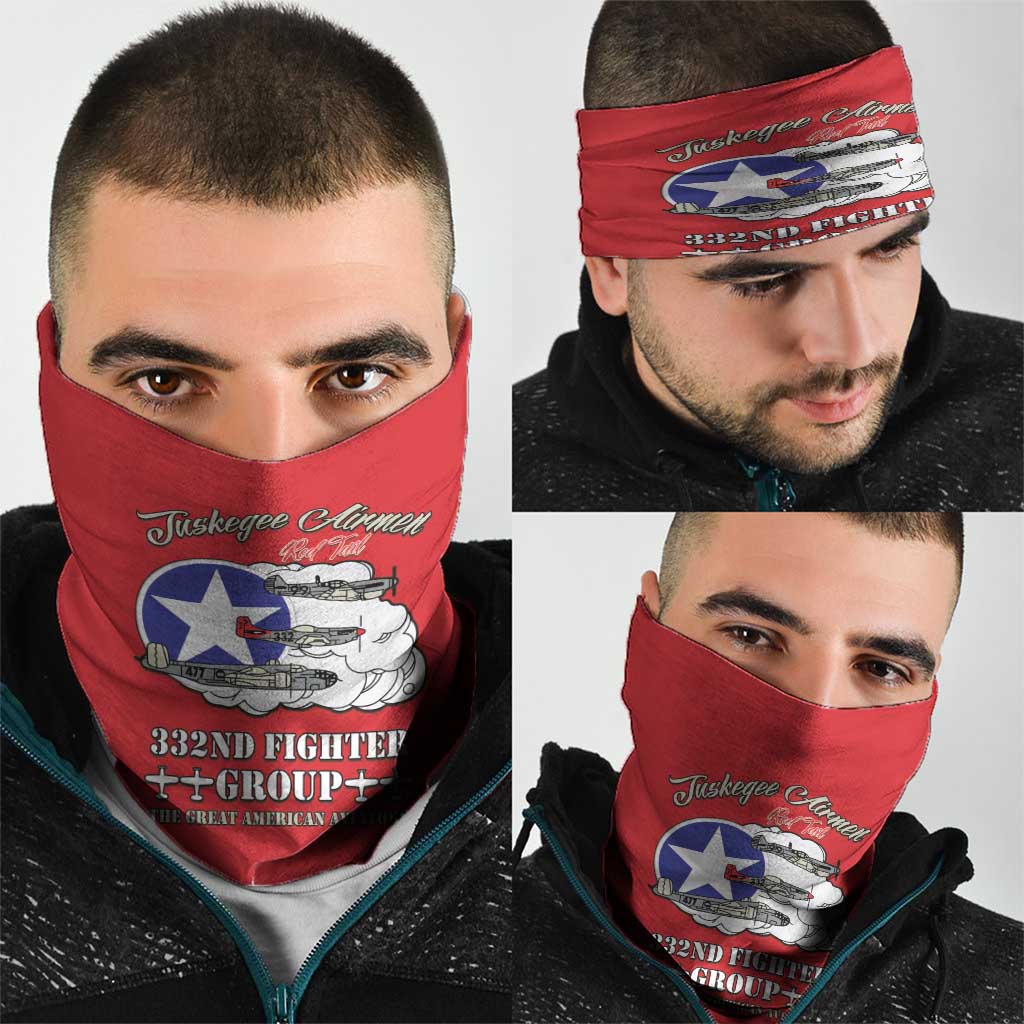 Tuskegee Airmen WWII Heroes Neck Gaiter The Great American Aviators Red Art - Wonder Print Shop