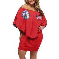 Tuskegee Airmen WWII Heroes Off Shoulder Short Dress The Great American Aviators Red Art - Wonder Print Shop