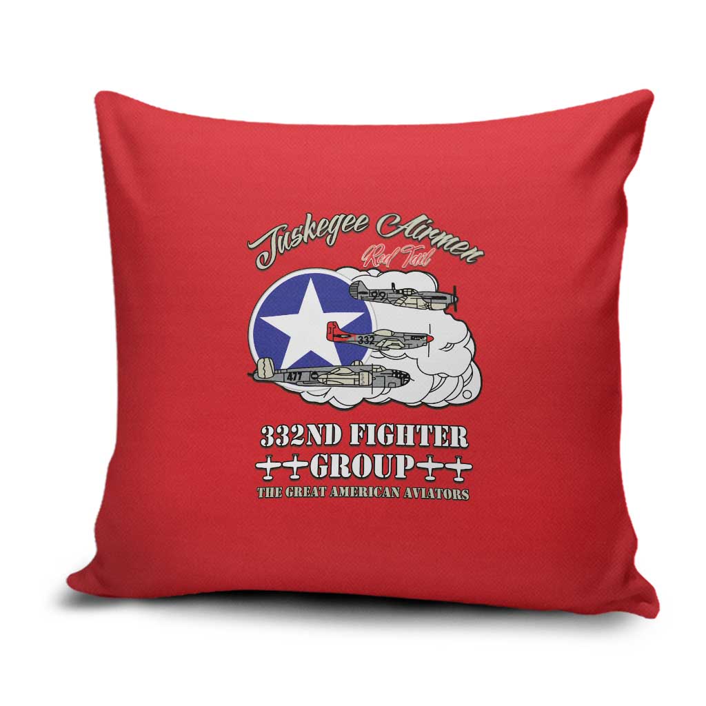 Tuskegee Airmen WWII Heroes Pillow Cover The Great American Aviators Red Art - Wonder Print Shop