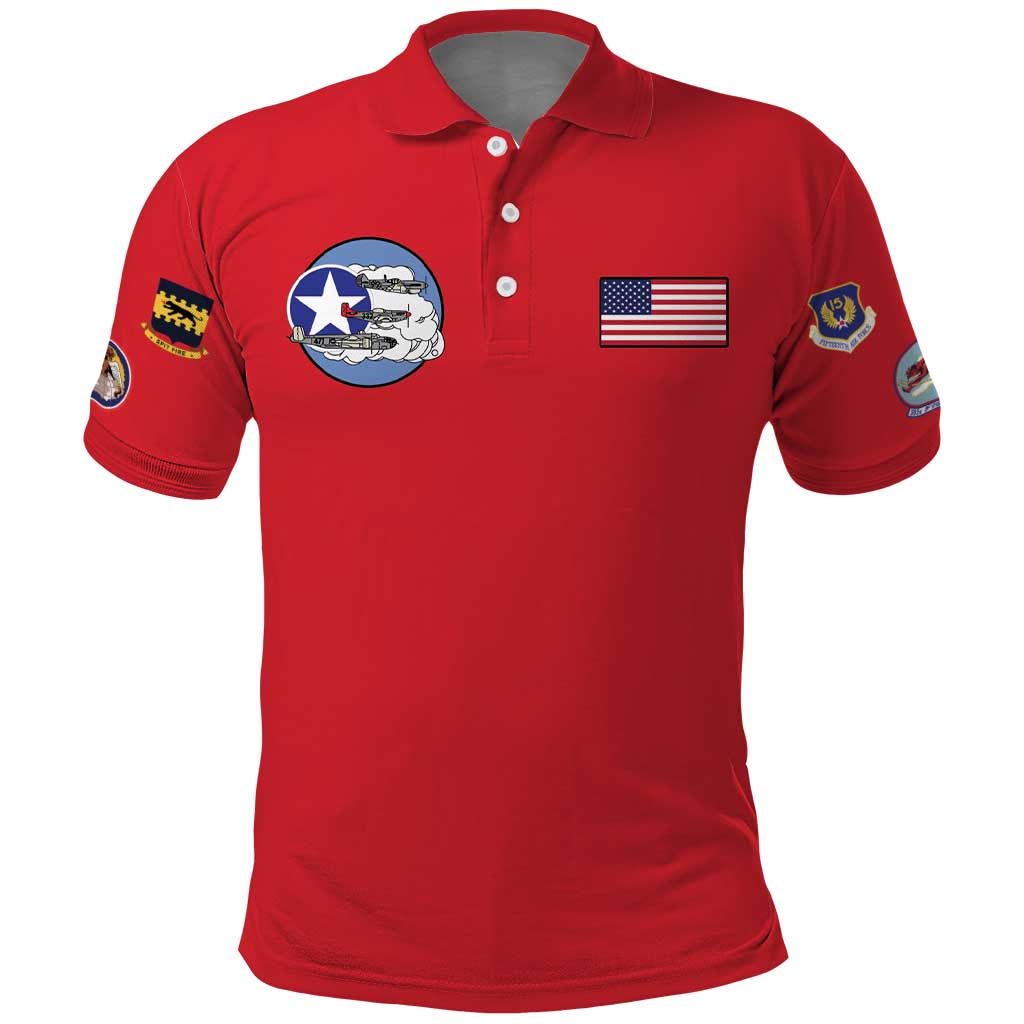 Tuskegee Airmen WWII Heroes Polo Shirt The Great American Aviators Red Art - Wonder Print Shop