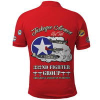 Tuskegee Airmen WWII Heroes Polo Shirt The Great American Aviators Red Art - Wonder Print Shop