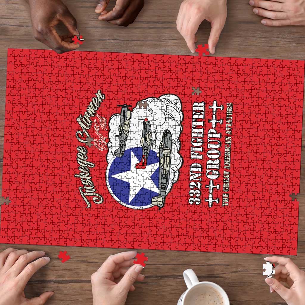Tuskegee Airmen WWII Heroes Puzzle The Great American Aviators Red Art - Wonder Print Shop