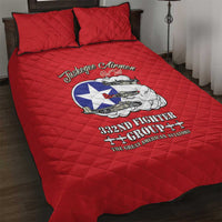 Tuskegee Airmen WWII Heroes Quilt Bed Set The Great American Aviators Red Art - Wonder Print Shop