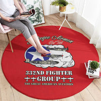Tuskegee Airmen WWII Heroes Round Carpet The Great American Aviators Red Art - Wonder Print Shop